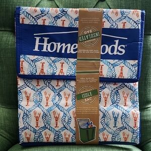 Insulated Food Storage Bag - Blue and White
